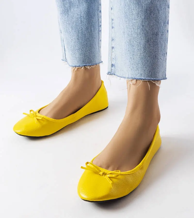 Gemre Žlté balerínky zdobené mašľou Vaillancour