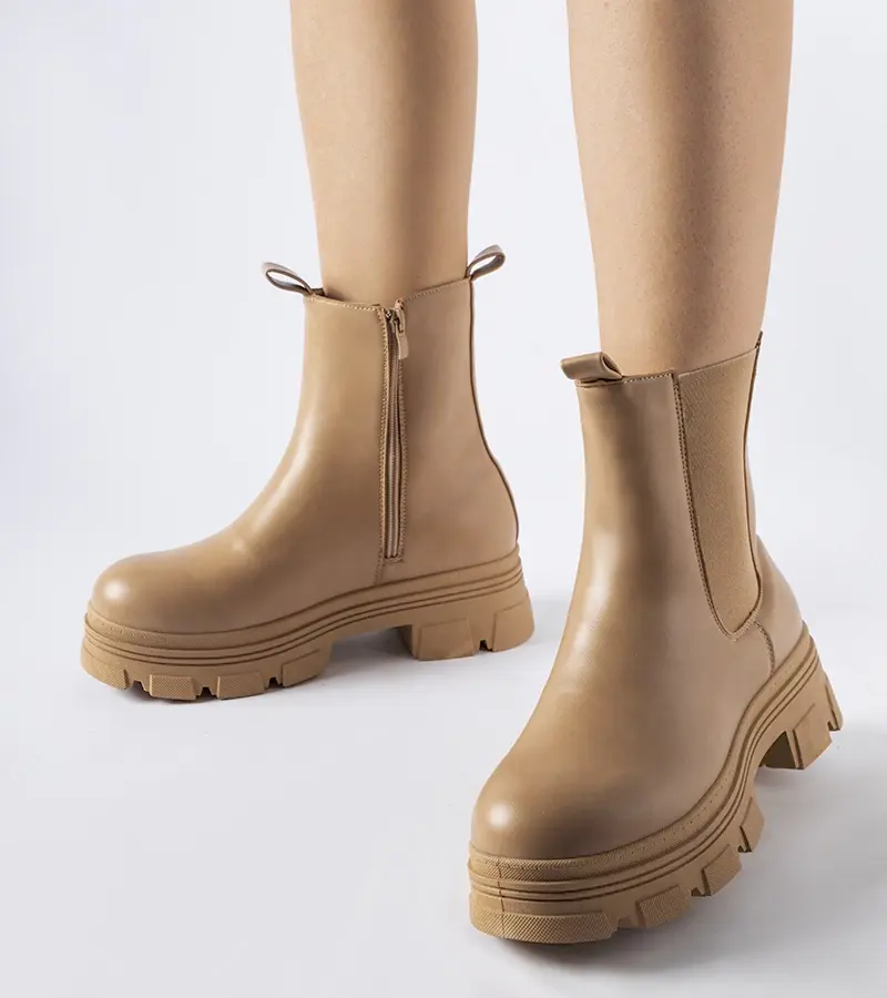 Gemre Beige platform boots - Placido