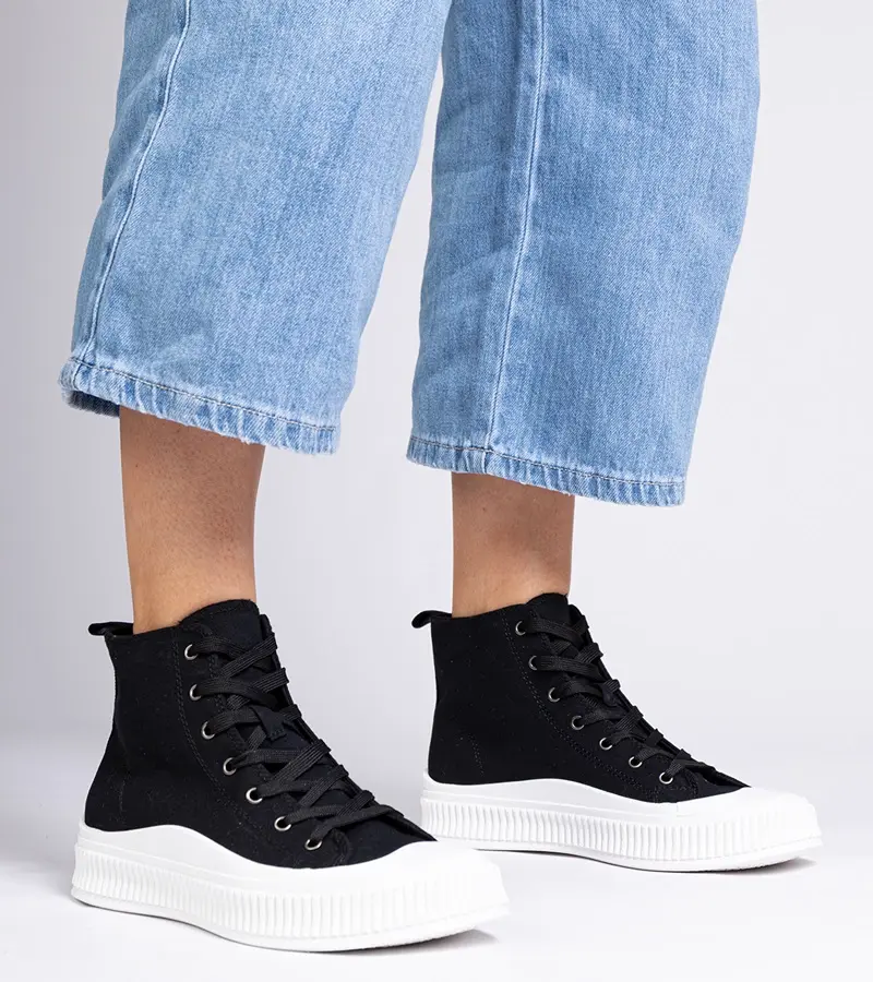 Gemre Čierne vysoké tenisky na platforme Guerrino