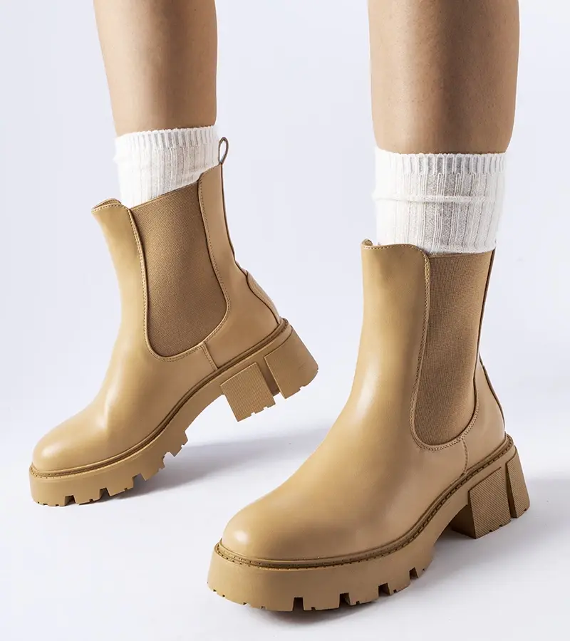 Gemre Beige zateplené klasické slip-on členkové topánky Laives