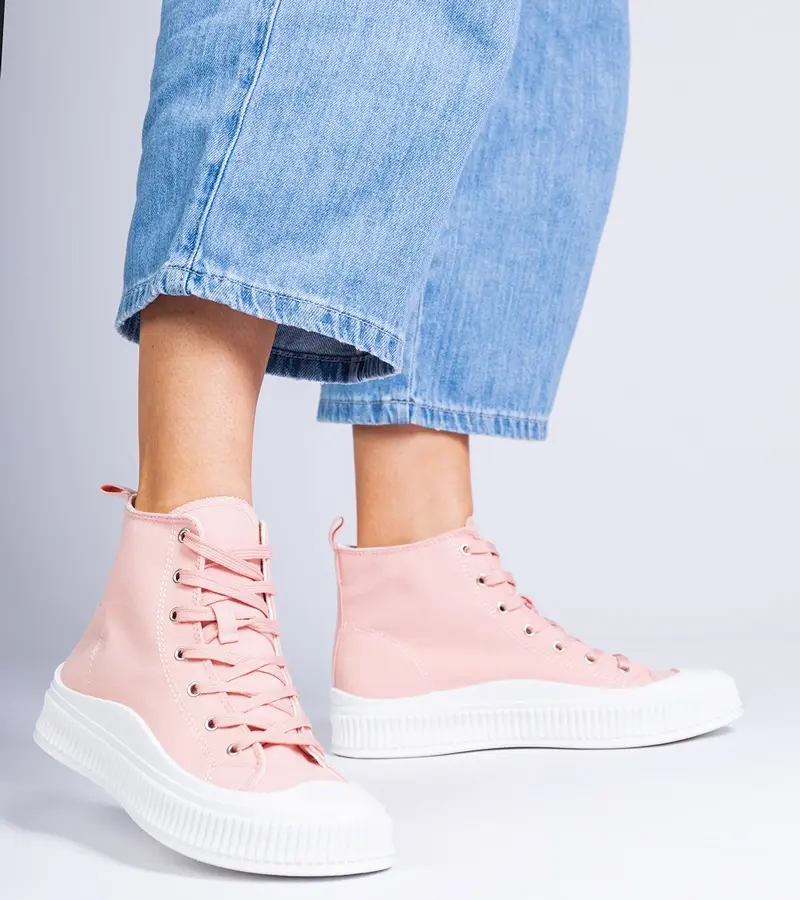 Gemre Ružové vysoké tenisky na platforme Guerrino