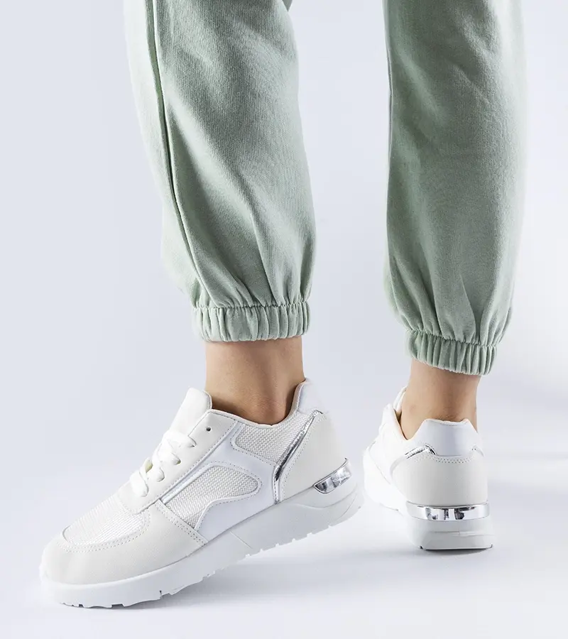 Gemre Biela sneakersy zo zmiešaných materiálov Gallo