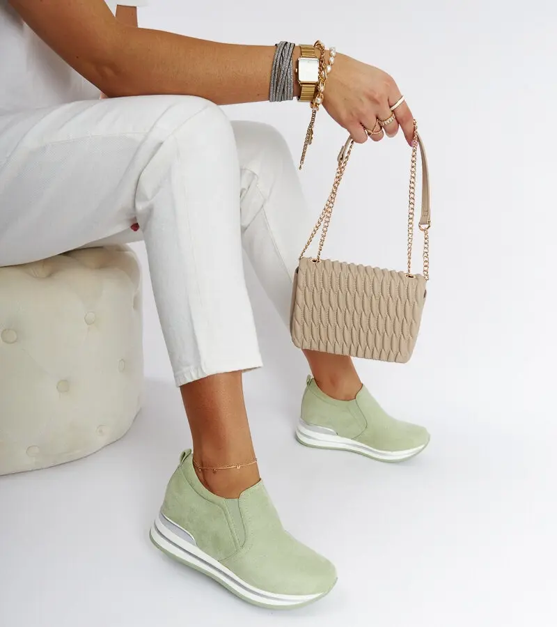 Gemre Zelené tenisky na klinovej podrážke Alquippa