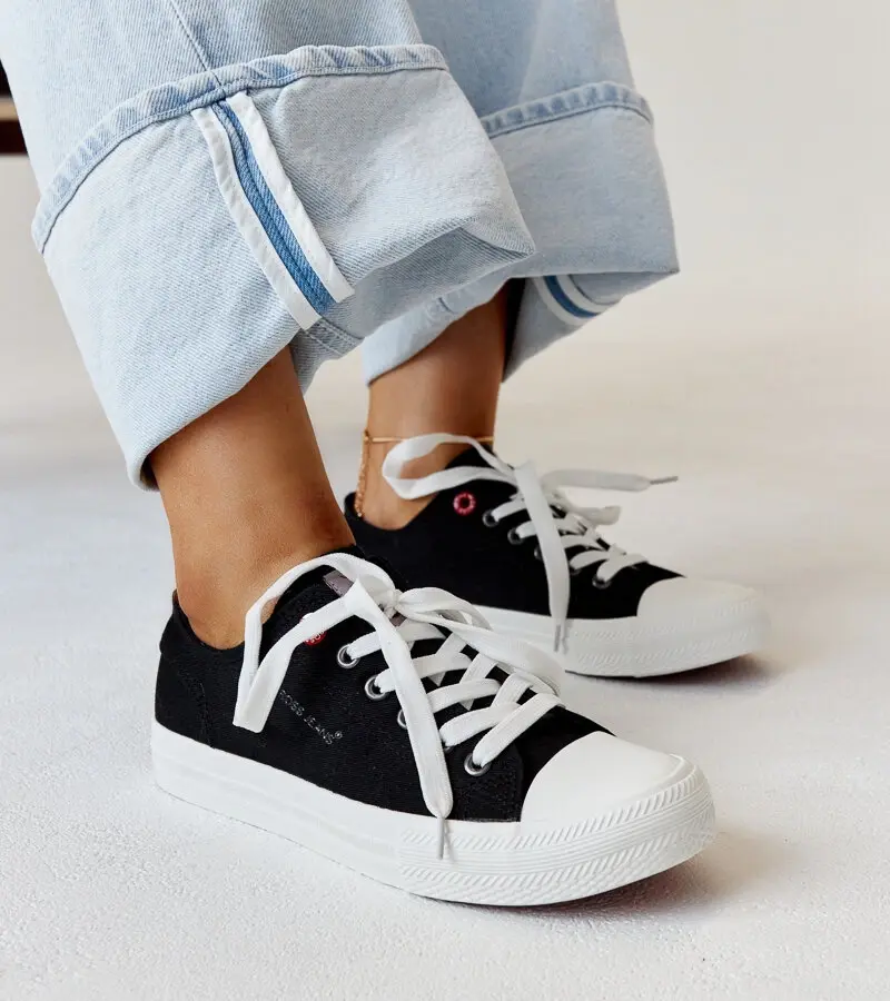 Čierne textilné dámske tenisky CROSS JEANS