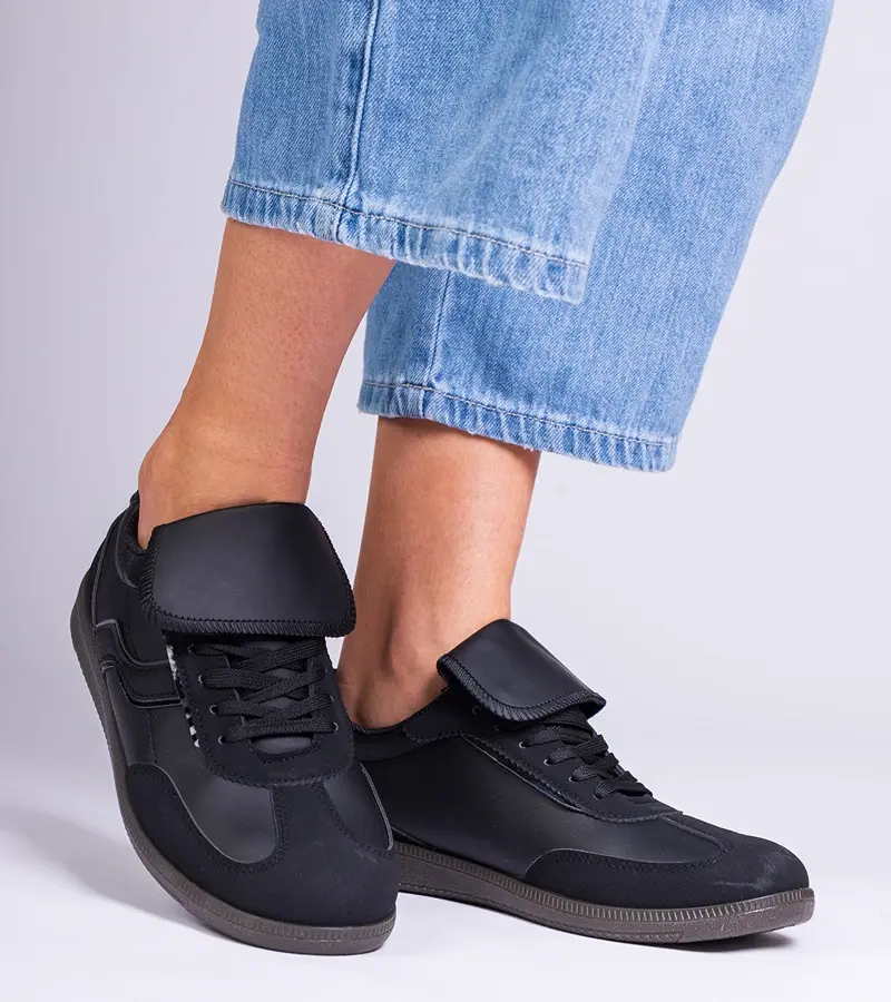 Gemre Čierne nízke šnurovacie tenisky Edelmira