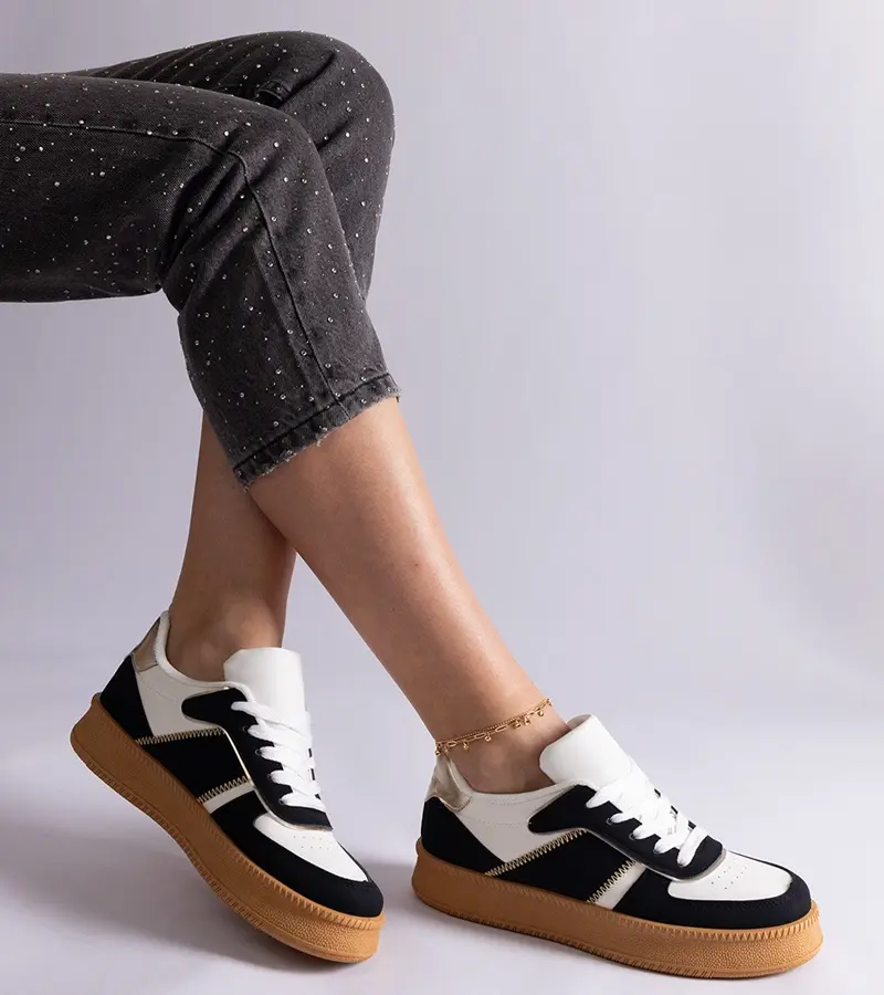 Gemre Čierne šnurovacie tenisky na platforme Felicita