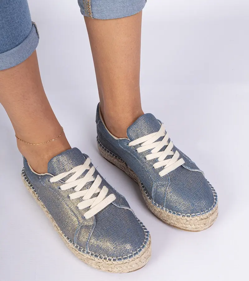 Gemre Blue Shiny Espadrilles Werkato