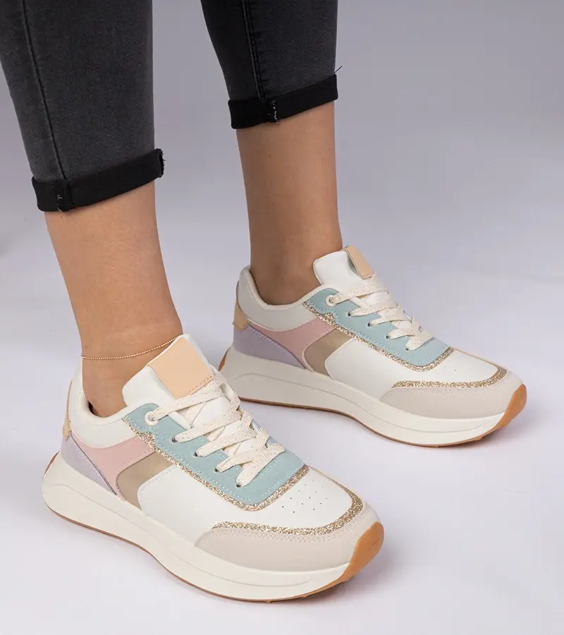 Gemre Viacfarebné dámske tenisky s trblietkami a so zvieracím vzorom Markuta