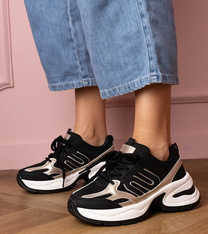 Gemre Čierne športové tenisky na masívnej podrážke Aries