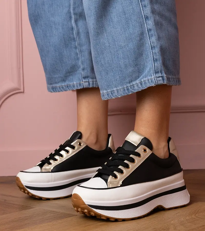 Gemre Čierne tenisky na platforme Kerita