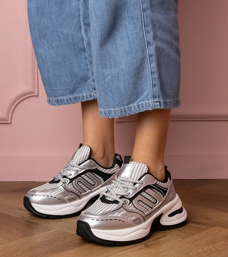 Gemre Strieborné dámske športové tenisky Torens