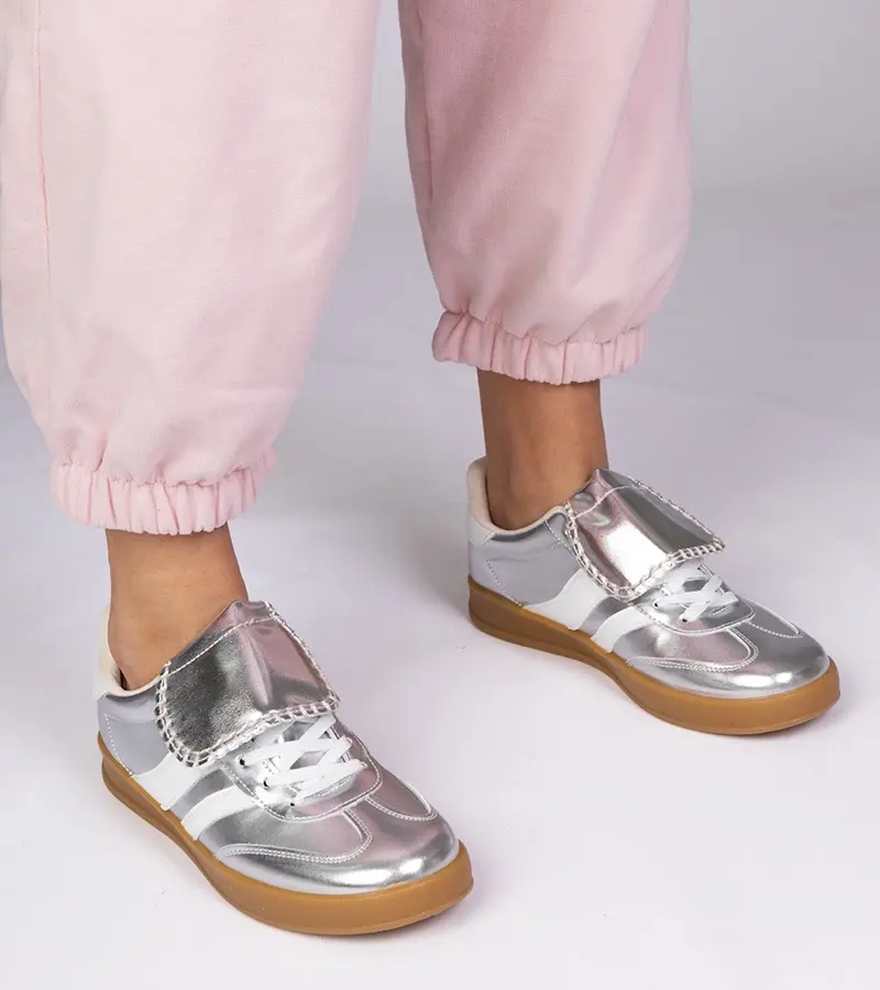 Gemre Strieborné tenisky dámske športové Lukka