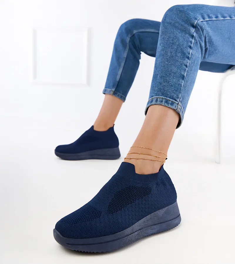 Gemre Tmavomodré textilné slip-on tenisky Romaro