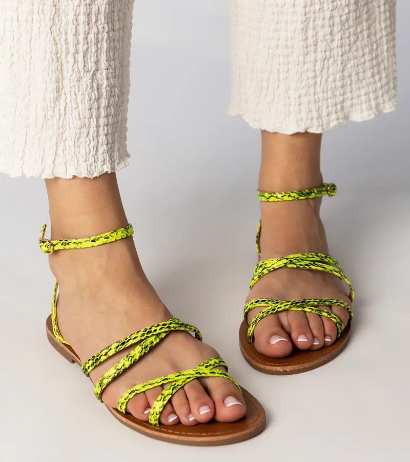 Gemre Žlté sandále na plochej podrážke Kates