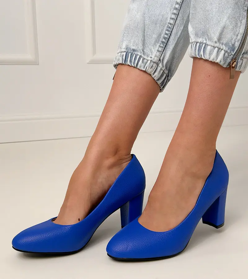 Gemre Modré klasické lodičky na podpätku Elinsi