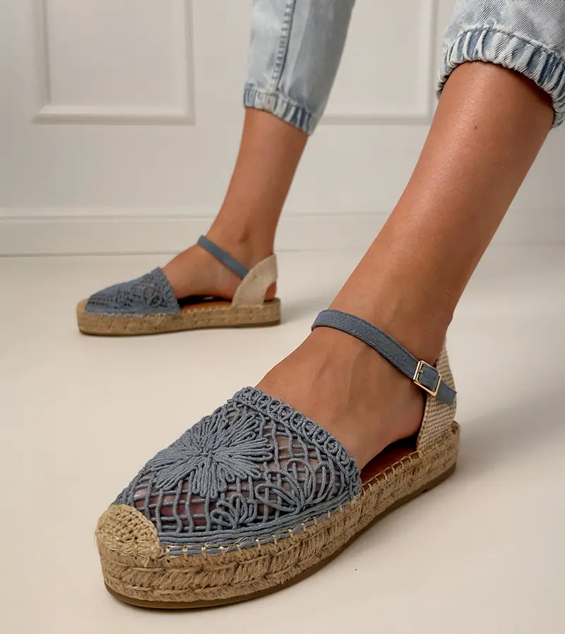 Gemre Modré dierkované espadrilky Santos