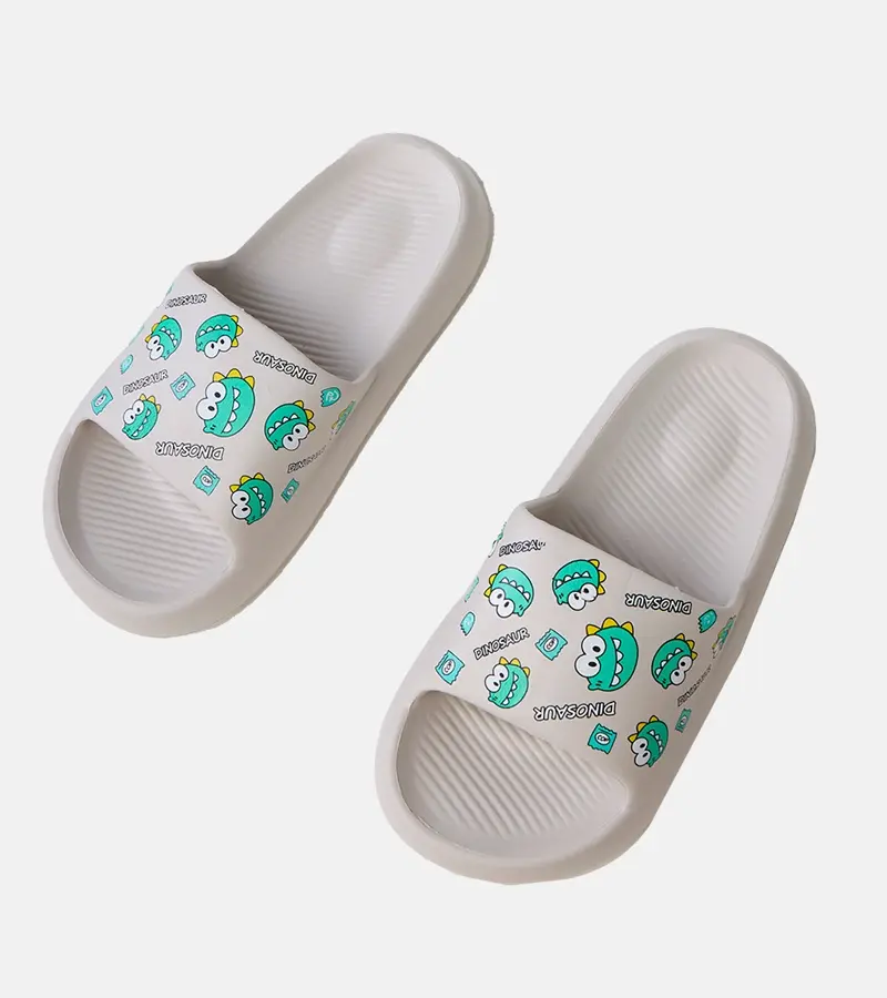 Gemre Sivé detské šľapky s potlačou Dinos