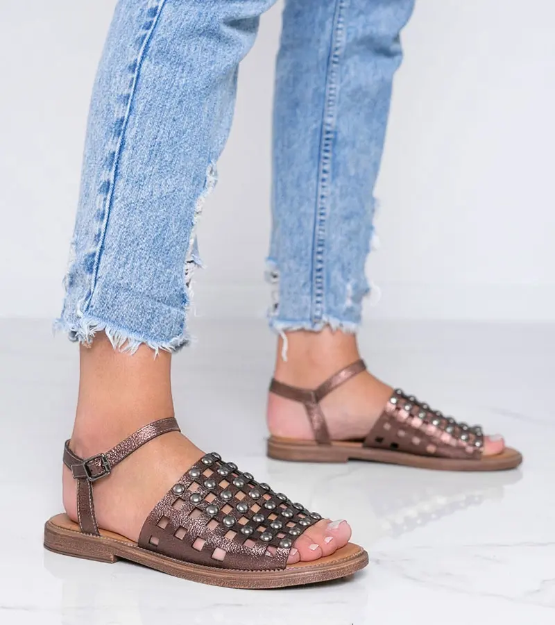 Gemre Brown metallic sandals Luxy