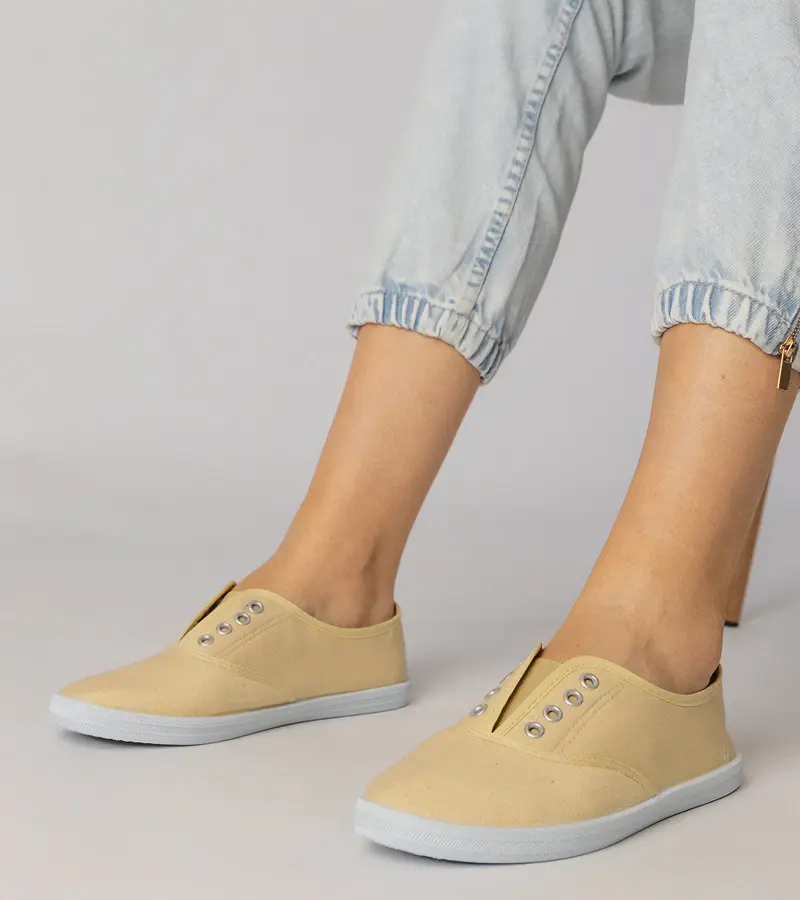 Gemre Sivé látkové slip-on tenisky Vilma