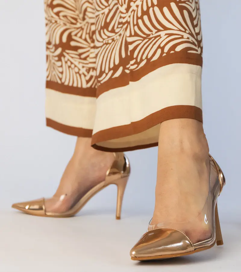 Gemre Šampanské klasické lodičky s priehľadným zvrškom Libra