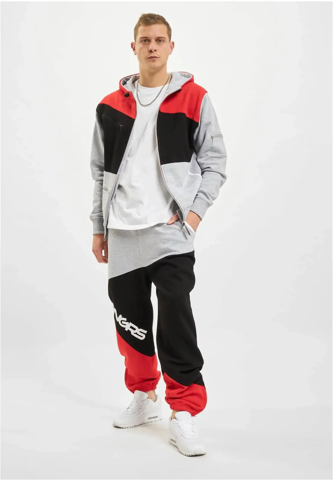 Sweatpants gray/black/red