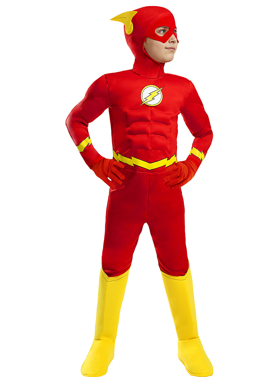 HeliumKing Detský kostým Flash Deluxe - DC Comics Veľkosť - deti: M: 105 - 116 cm