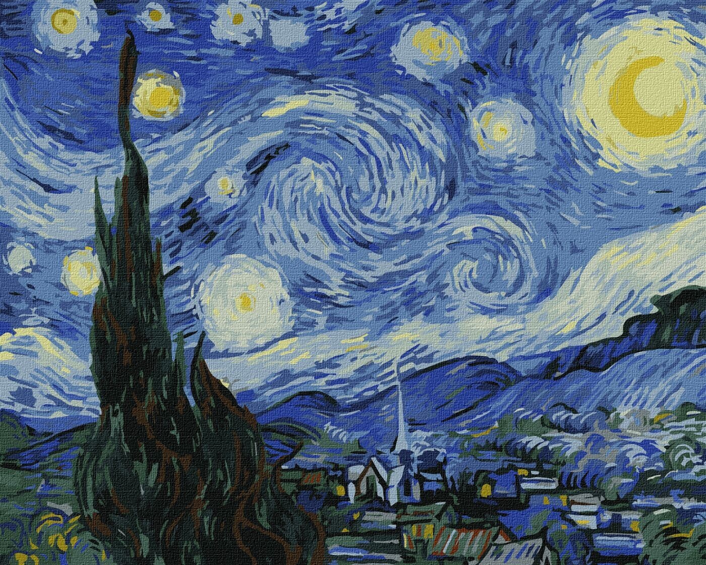 Ideyka Maľovanie podľa čísel - Hviezdna noc ©Vincent van Gogh 40 x 50 cm