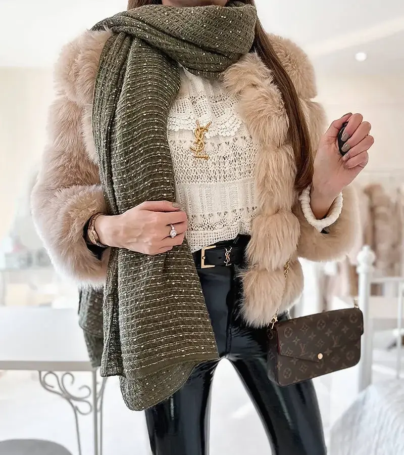 Gemre Šedý bodkovaný šál Khalil