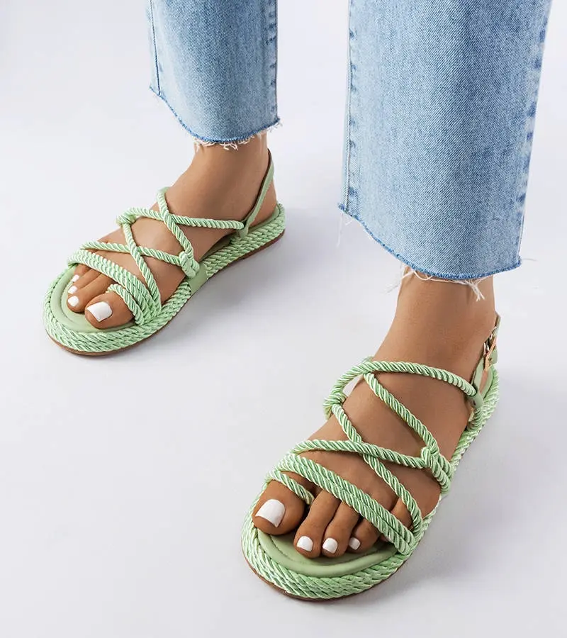 Gemre Zelené pletené sandále Burwell