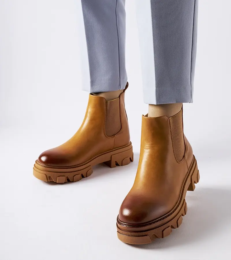 Gemre Hnedé slip-on pevné topánky Castell