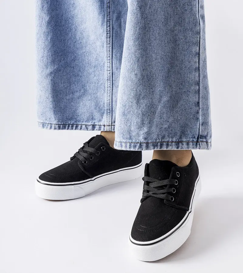 Big Star Čierne tenisky Abboud z eko-semišu