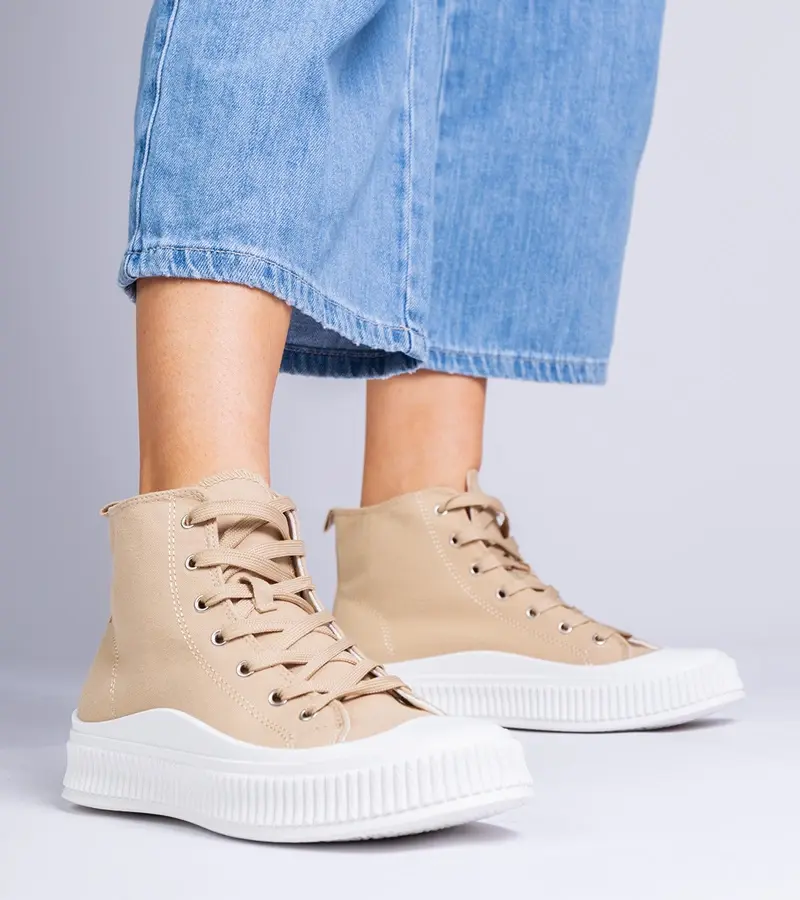 Gemre Tmavobežové tenisky na platforme Guerrino