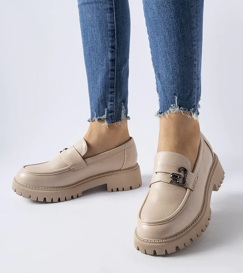 Gemre Beige klasické mokasíny s prackou Francesca