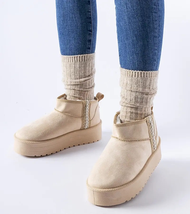 Gemre Beige snehule na platforme Dennison