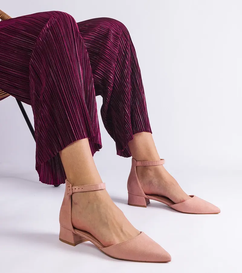 Gemre Svetloružové lodičky na nízkom podpätku Elison