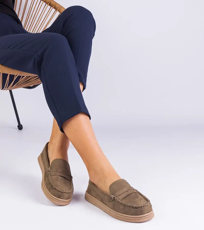 Gemre Zelené dámske mokasíny z eko-semišu Sevilia