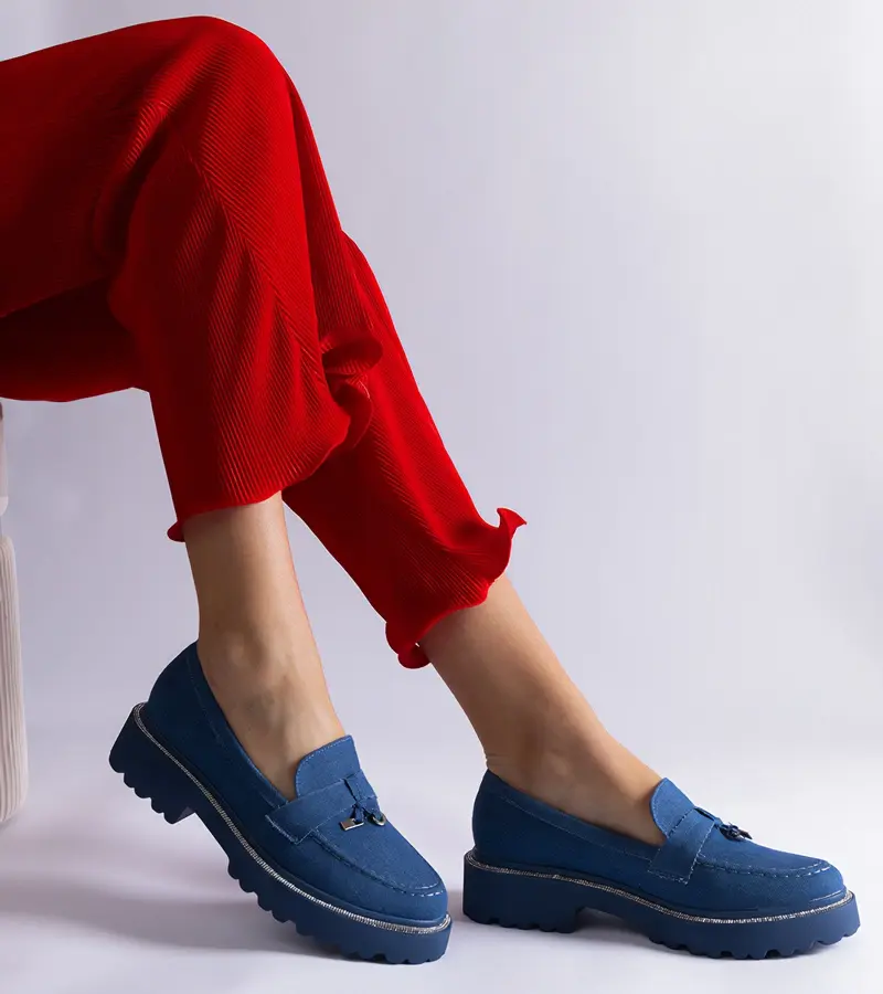 Gemre Modré mokasíny zdobené zirkónmi Henley