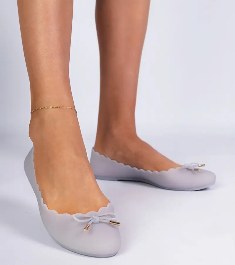 Gemre Sivé baleríny melisky s mašľou Levira