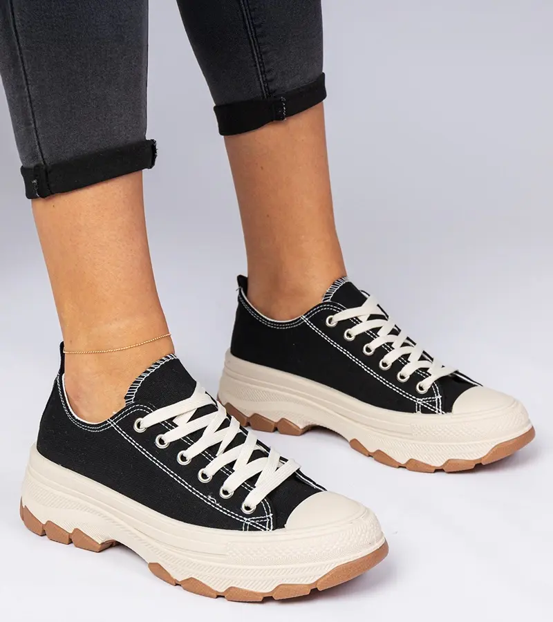 Gemre Čierne tenisky na hrubej podrážke Salsana