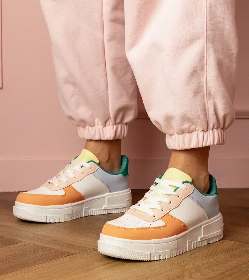 Gemre Oranžové športové tenisky na platforme Luneta