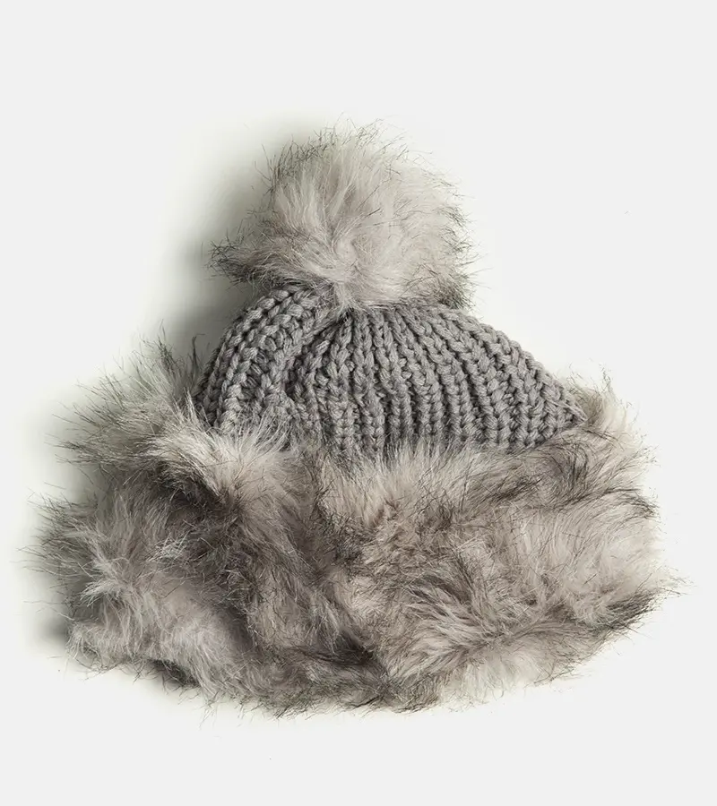 Gemre Svetlosivá čiapka s bambulou Leola