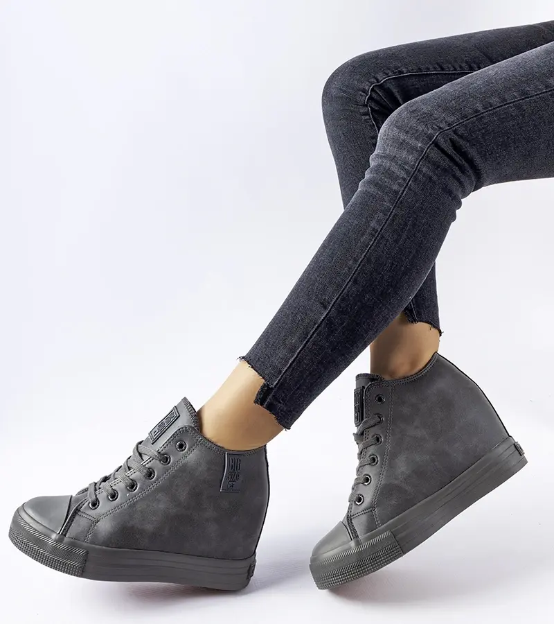 Sivé tenisky na platforme BIG STAR