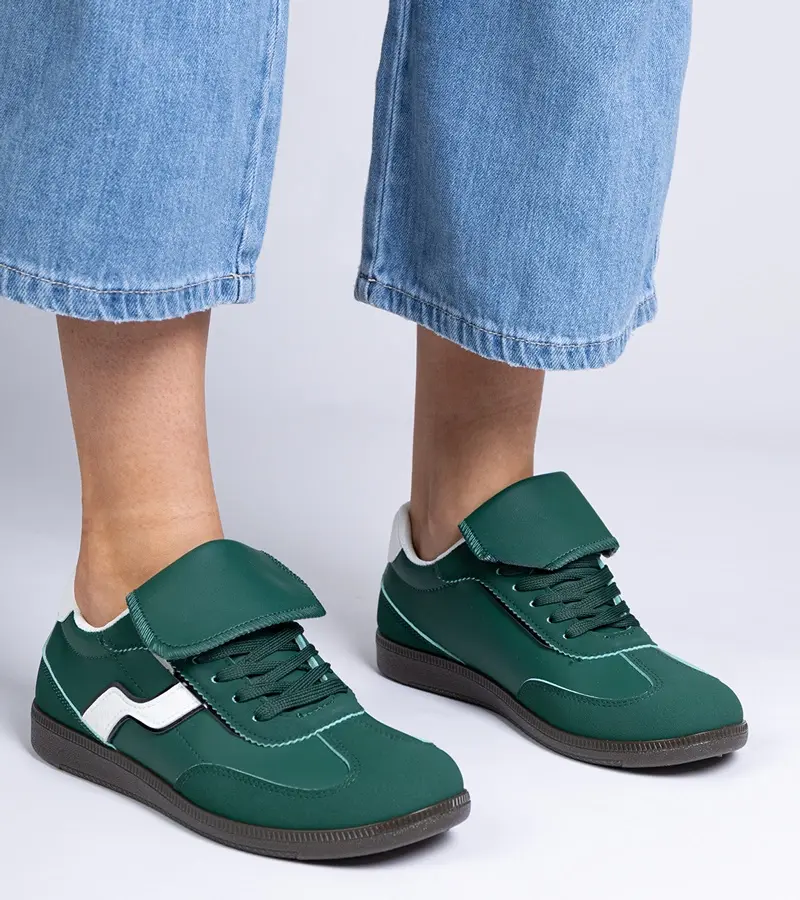 Gemre Zelené nízke tenisky na šnurovanie Edelmira