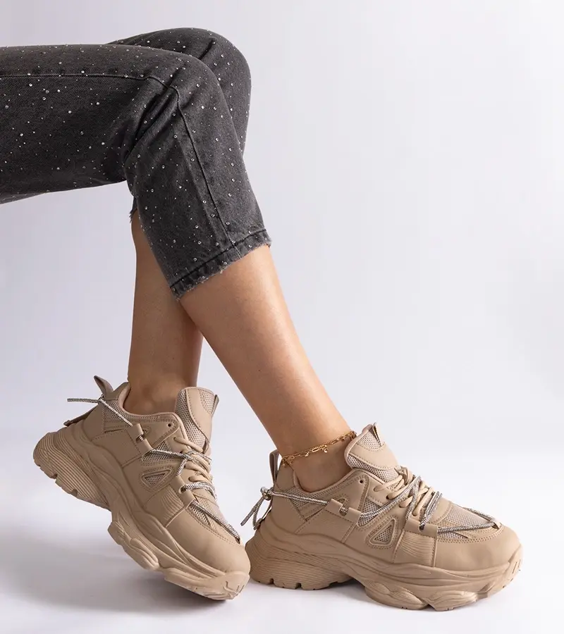 Gemre Tmavobéžové dámske športové tenisky Ivett