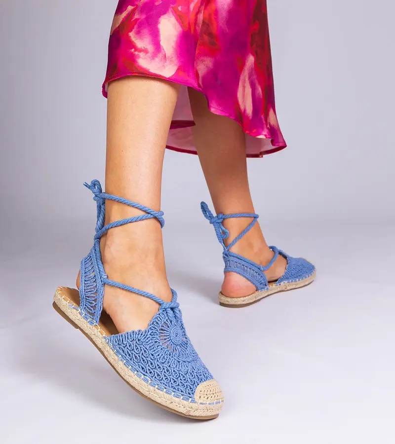 Gemre Modré sandále espadrilky na plochej podrážke Relis