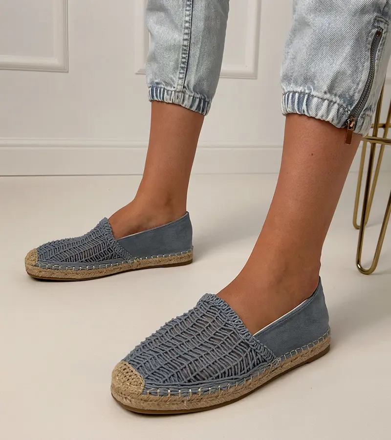 Gemre Modré dierkované espadrilky na platforme Plevis