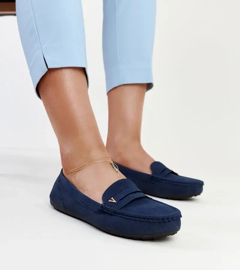 Gemre Rubianove mokasíny s matným povrchom v námorníckej modrej farbe