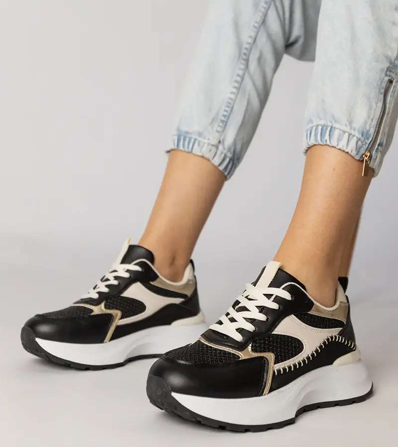 Gemre Čierne športové tenisky s pletenou vsadkou Berlisa