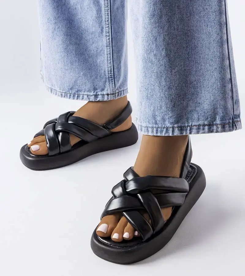 Gemre Čierne žabky na platforme Primeau