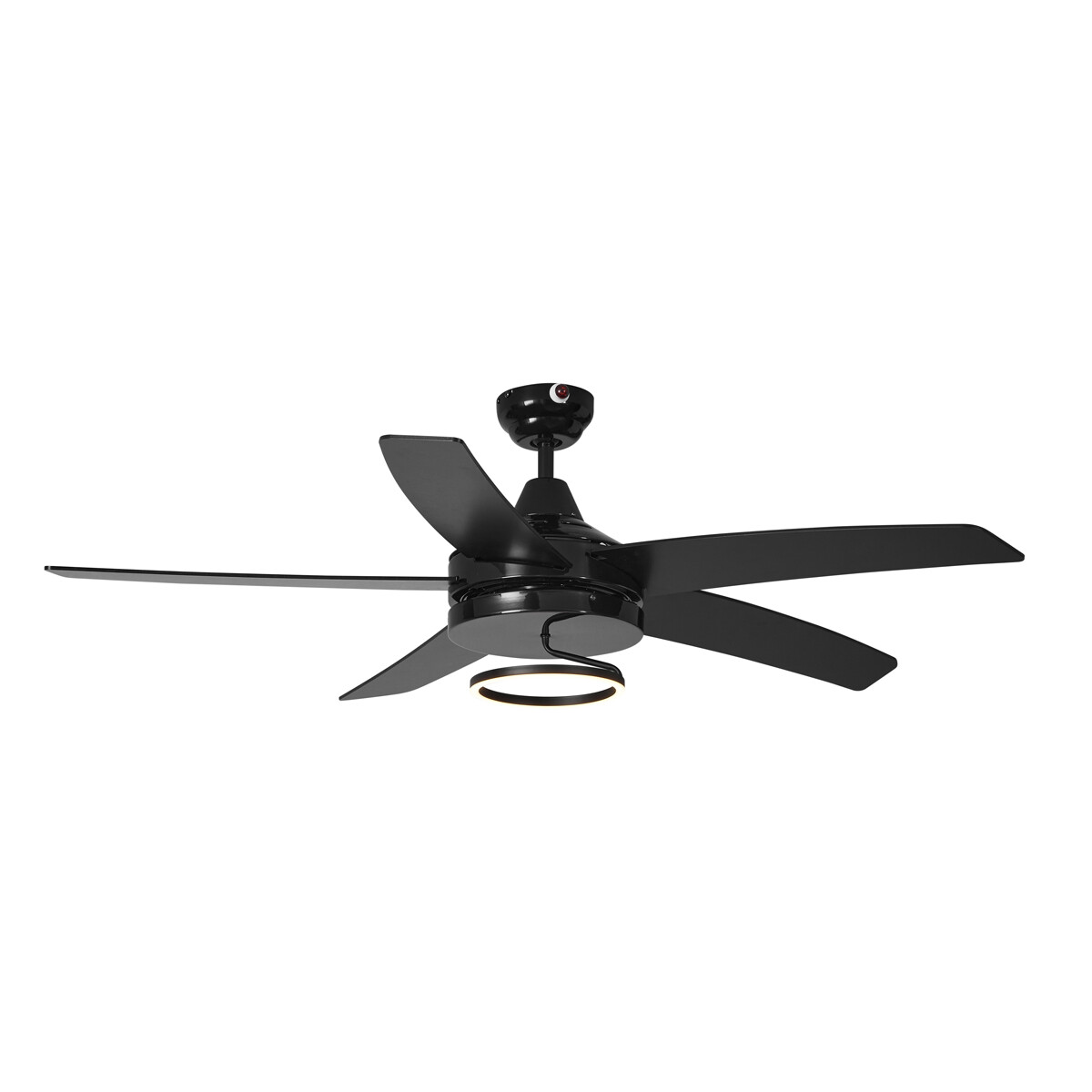 Stropný ventilátor čierny 132 cm vrátane LED s diaľkovým ovládaním - Cool Anello